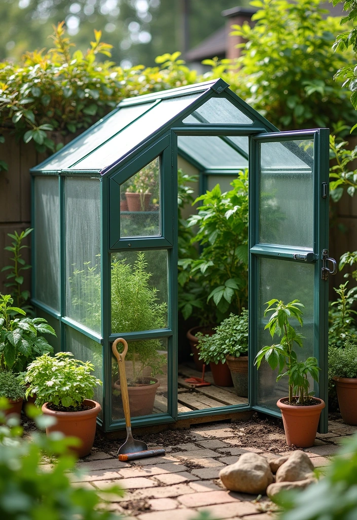 21 Tiny Backyard Ideas - 16. Greenhouse Corner