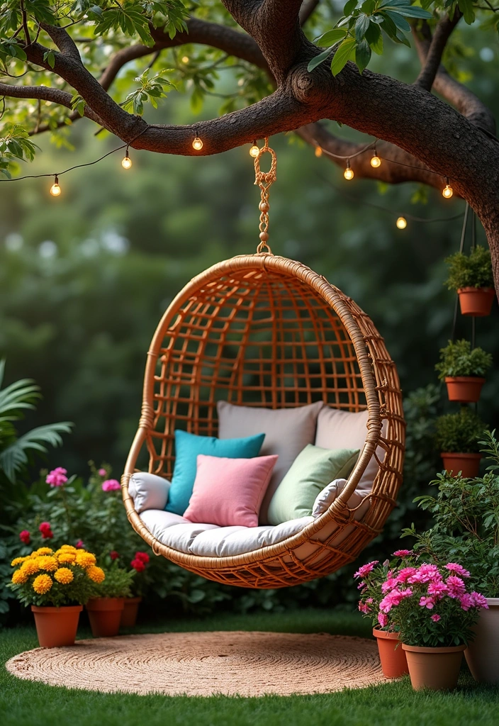 21 Tiny Backyard Ideas - 4. Hanging Chair Nook