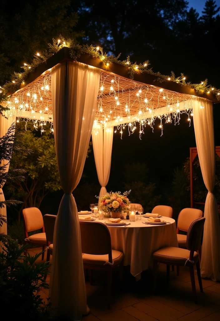 21 Tiny Backyard Ideas - 6. Fairy Light Canopy