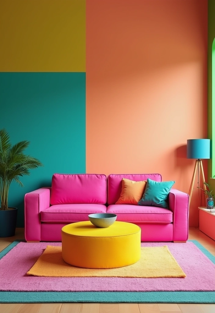 21 Toca Boca Living Room Ideas - 2. Bold Color Blocks