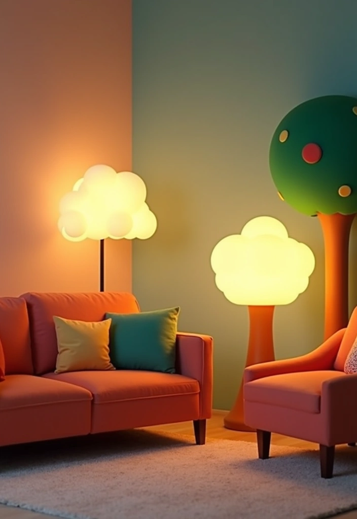 21 Toca Boca Living Room Ideas - 6. Quirky Lighting Fixtures