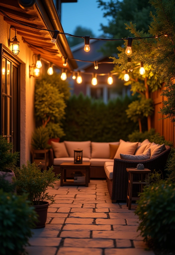 22 Back Patio Ideas to Transform Your Outdoor Space - 14. Vintage Lighting Fixtures