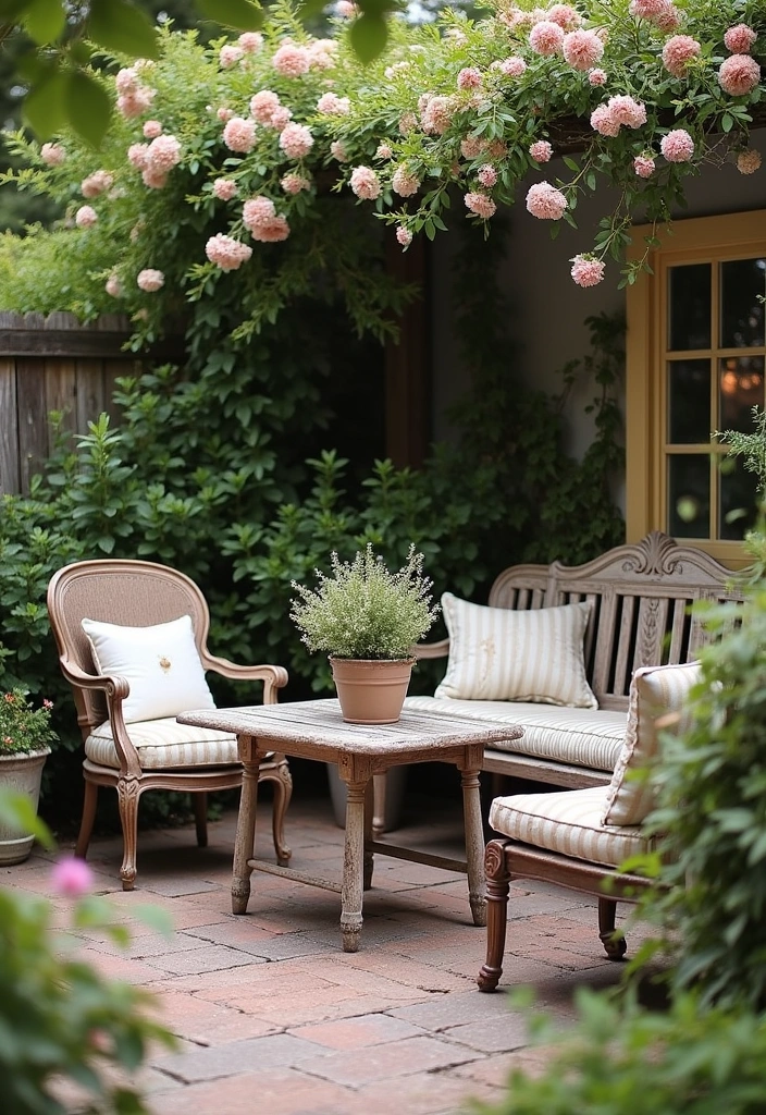 22 Back Patio Ideas to Transform Your Outdoor Space - 5. Vintage Charm with Antiques
