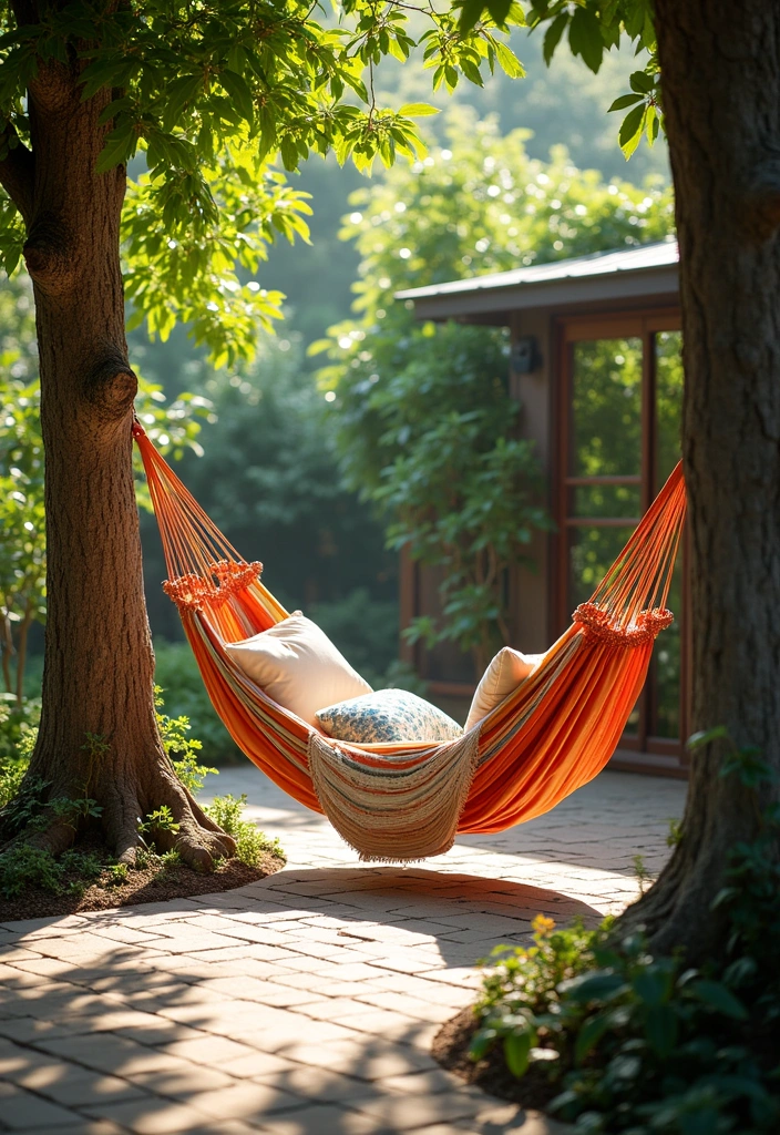 22 Back Patio Ideas to Transform Your Outdoor Space - 6. Relaxing Hammock Haven