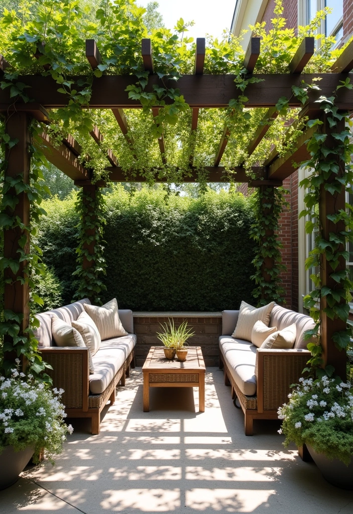 22 Back Patio Ideas to Transform Your Outdoor Space - 7. Elegant Pergola Retreat