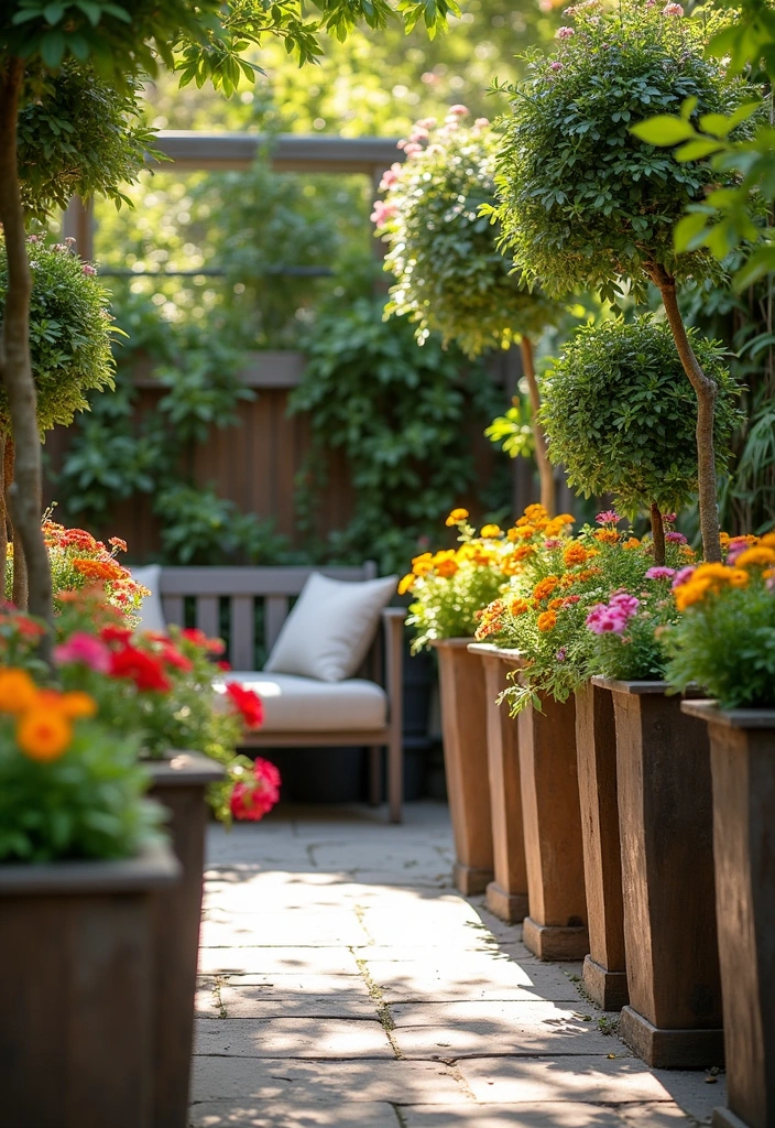 22 Backyard Privacy Ideas - 22. Clever Use of Planters