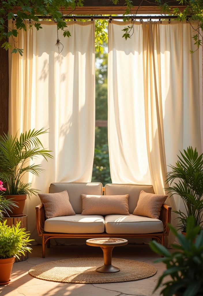 22 Backyard Privacy Ideas - 6. Outdoor Curtains