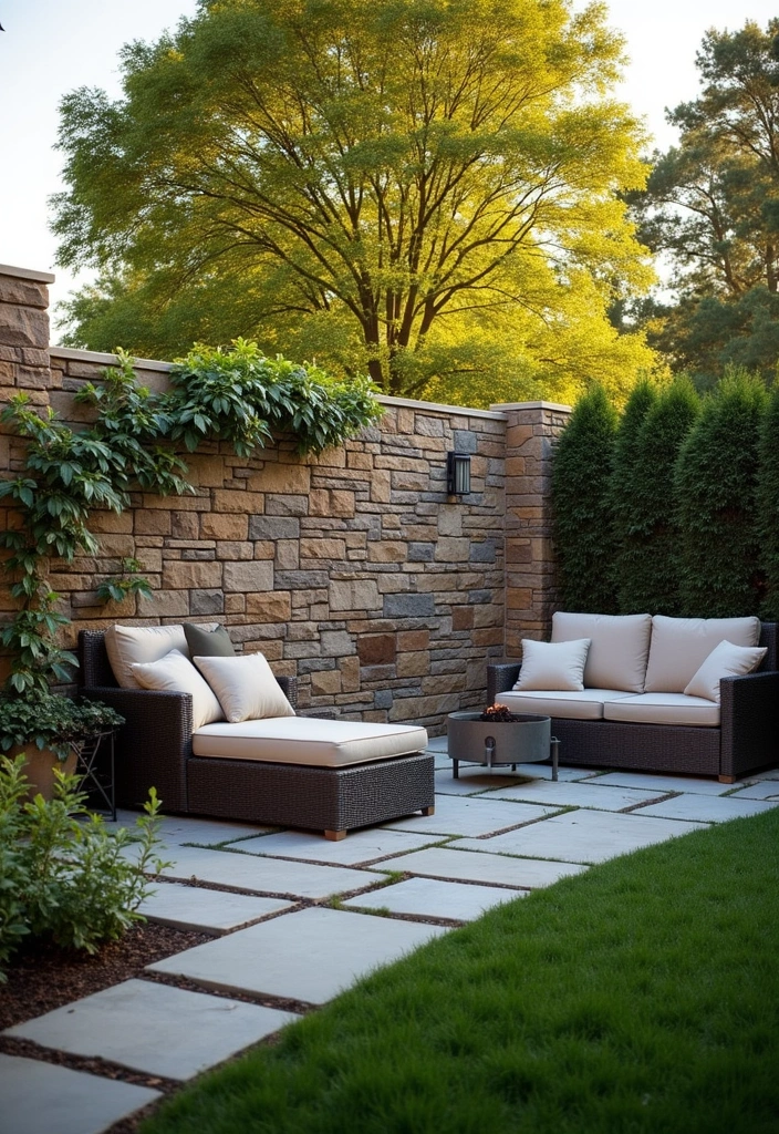 22 Backyard Privacy Ideas - 8. Stone Walls