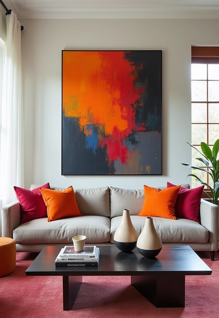 22 Chic Living Room Ideas to Transform Your Home Decor - 12. Artistic Expression