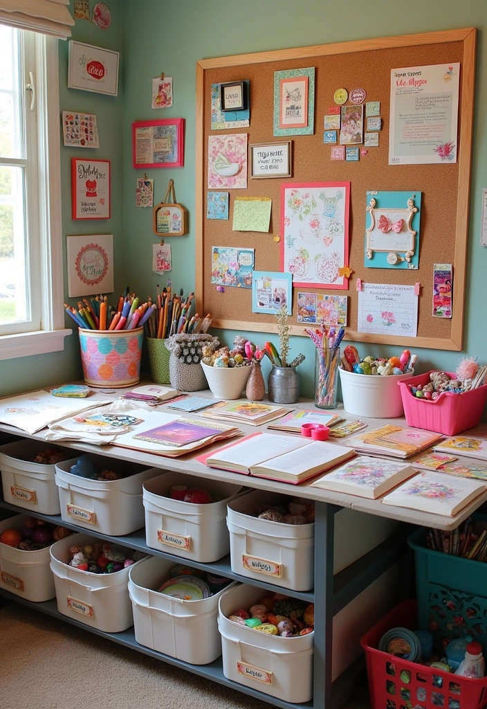 22 Cozy Hobby Room Ideas - 17. Vibrant Scrapbooking Zone