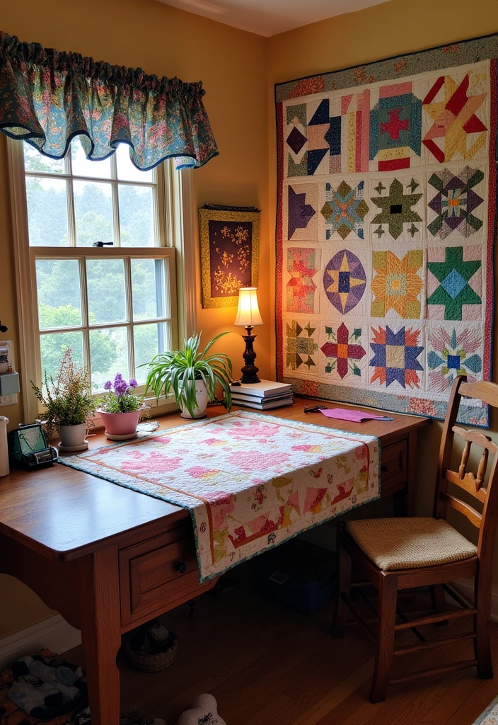 22 Cozy Hobby Room Ideas - 19. Cozy Quilt Corner