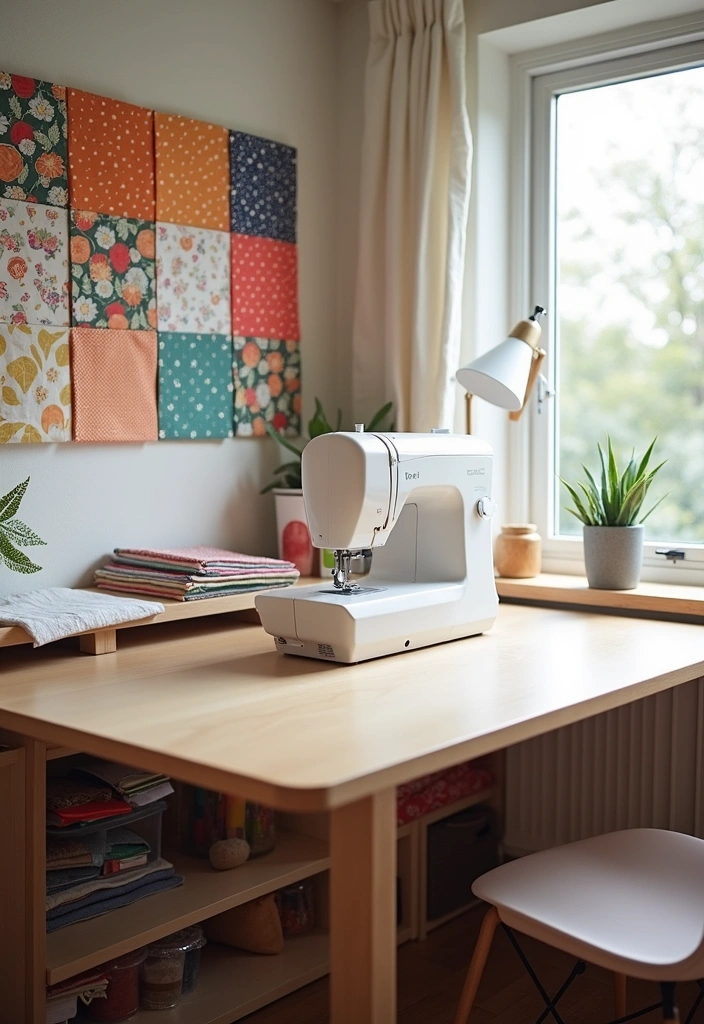 22 Cozy Hobby Room Ideas - 6. Stylish Sewing Station