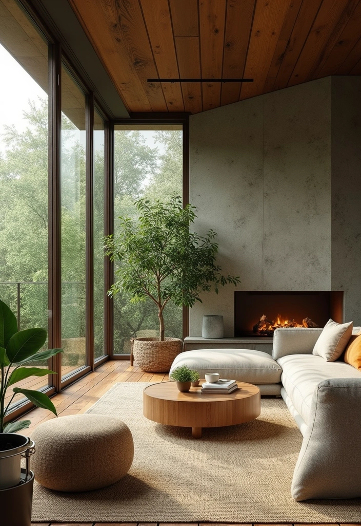 22 Elegant Living Room Design Ideas - 21. Nature-Inspired