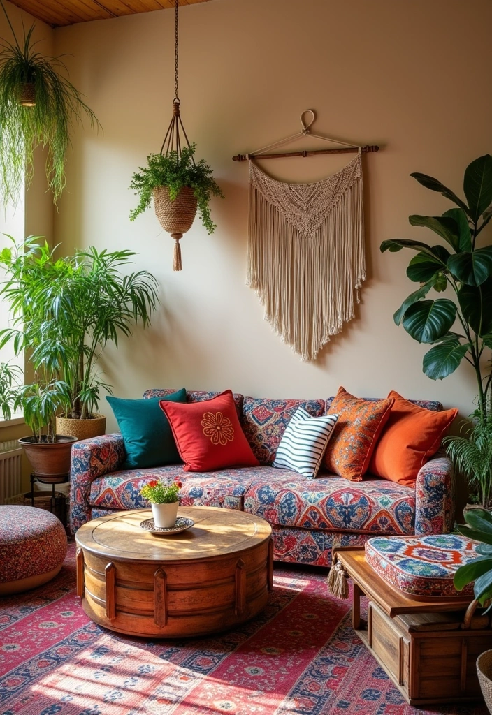 22 Elegant Living Room Design Ideas - 4. Bohemian Chic