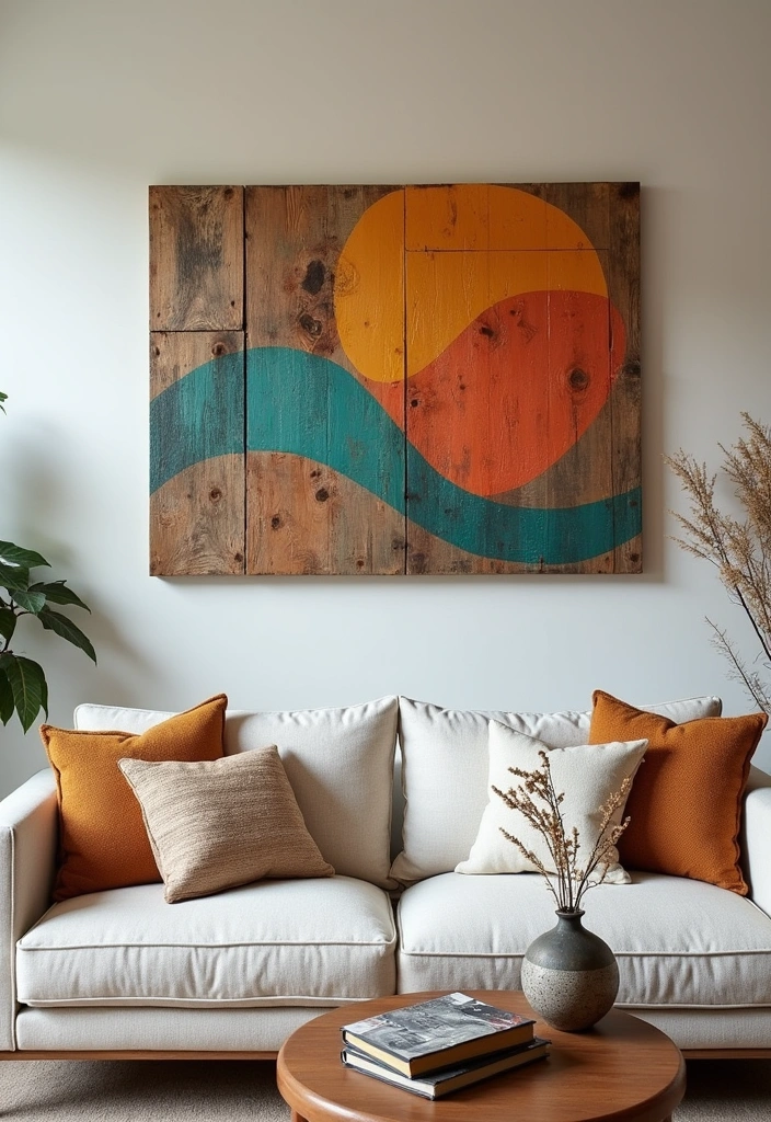 22 Green Living Room Ideas - 14. Eco-Conscious Wall Art