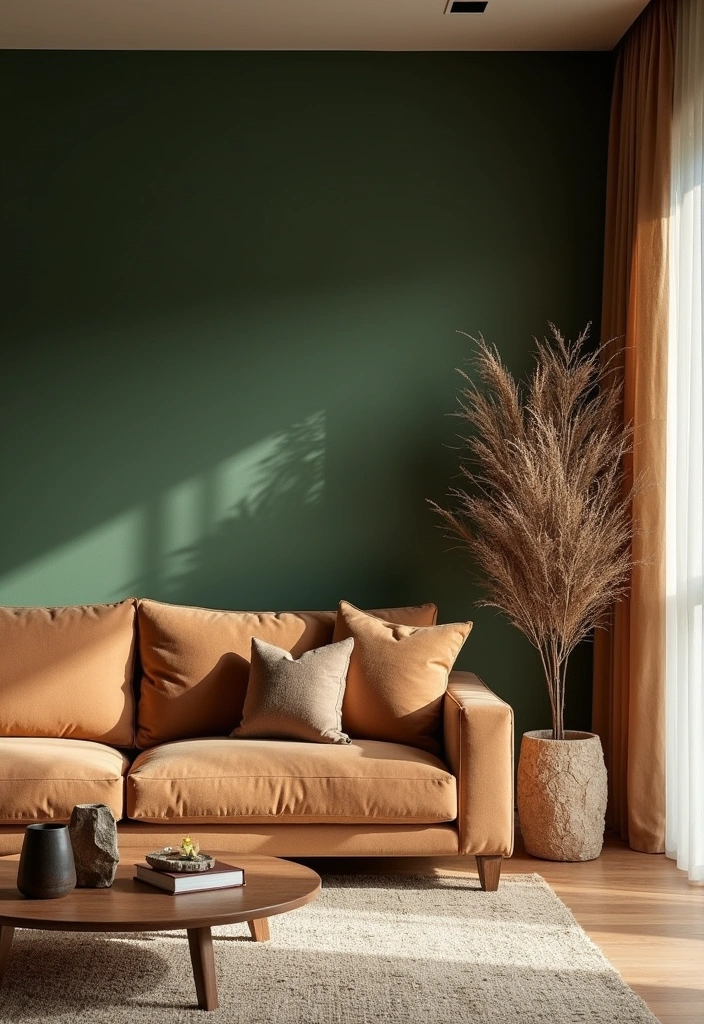 22 Green Living Room Ideas - 7. Earthy Color Palette