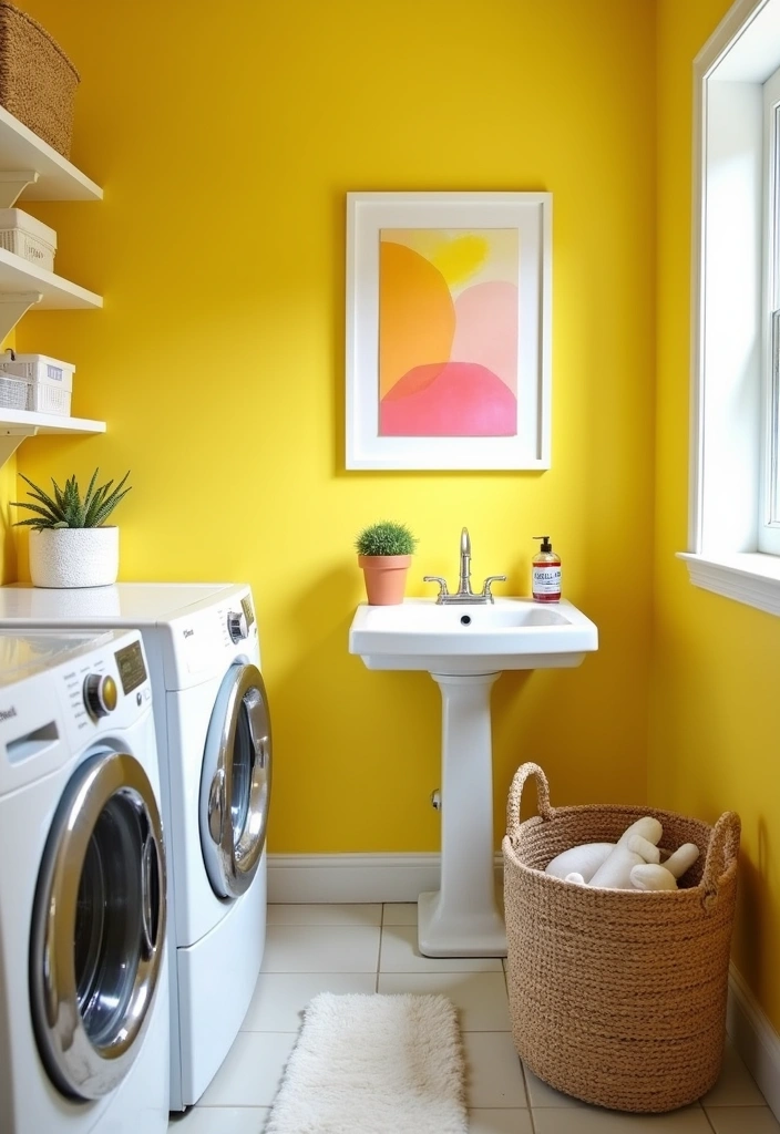 22 Laundry Room Paint Ideas to Transform Your Space - 22. Fresh Citrus Yellow