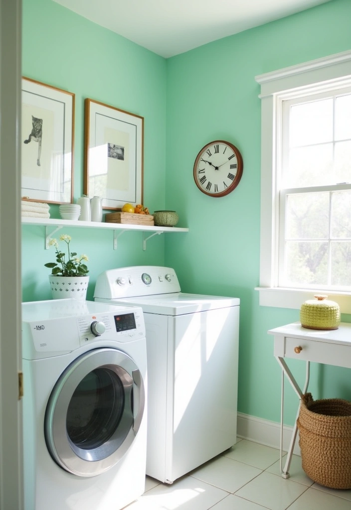 22 Laundry Room Paint Ideas to Transform Your Space - 5. Refreshing Mint