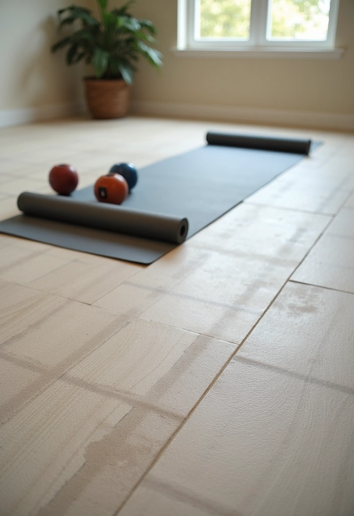 22 Small Workout Room Ideas - 10. Fitness-Friendly Flooring