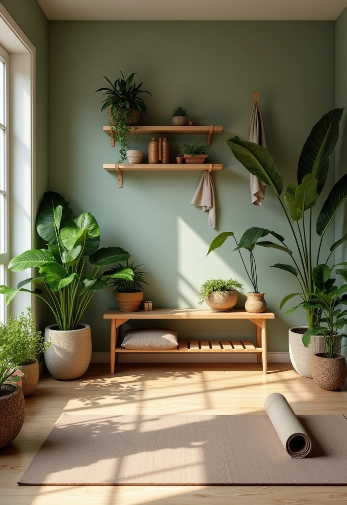 22 Small Workout Room Ideas - 12. Nature-Inspired Decor