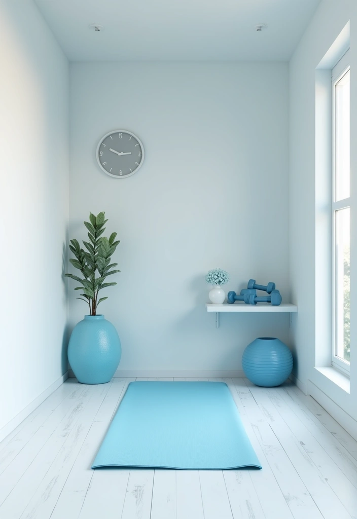 22 Small Workout Room Ideas - 14. Simple Color Schemes