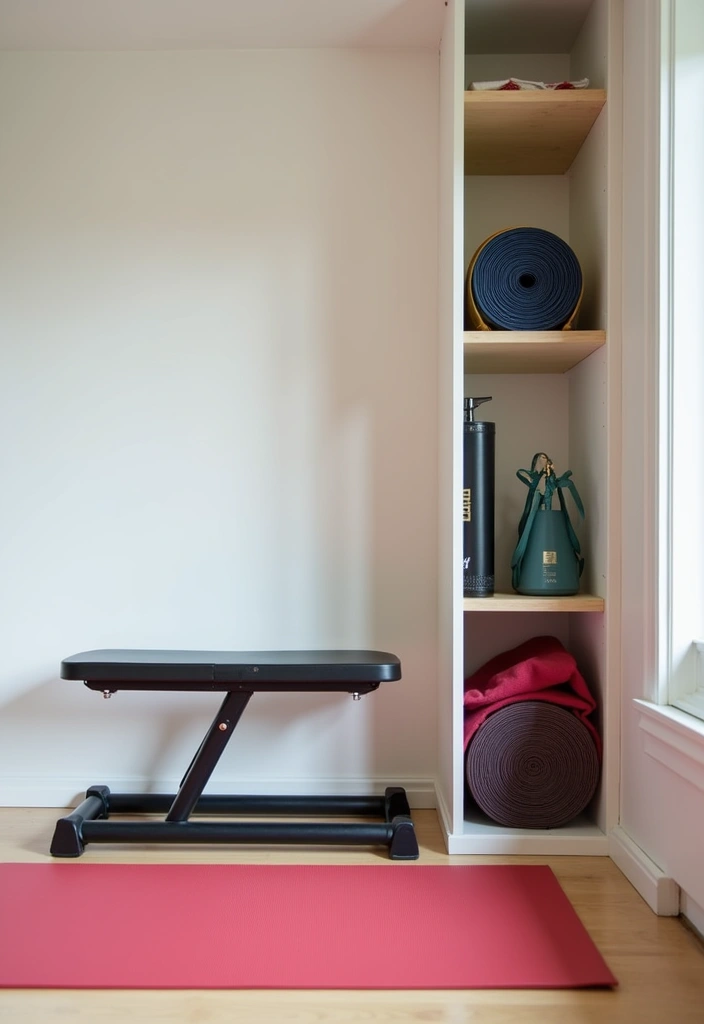 22 Small Workout Room Ideas - 17. Innovative Folding Equipment