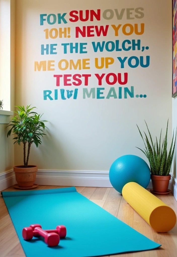 22 Small Workout Room Ideas - 3. Colorful Accents