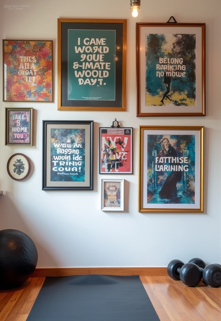 22 Small Workout Room Ideas - 8. Inspirational Wall Art