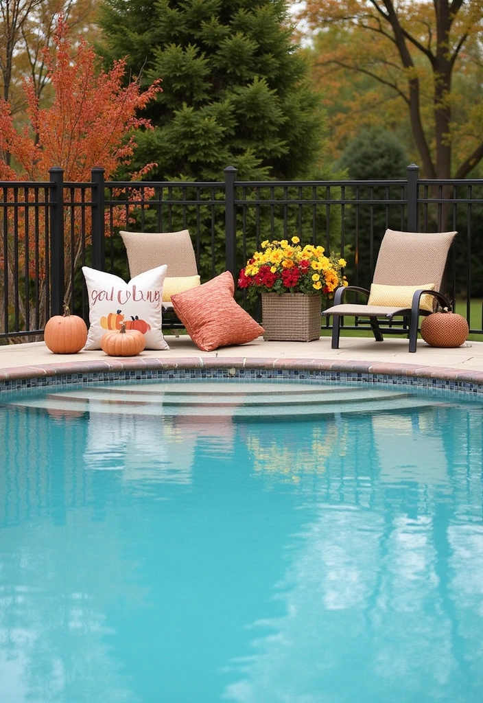 22 Stunning Above Ground Pool Ideas for Your Backyard Oasis - 15. Seasonal Decor for Year-Round Enjoyment