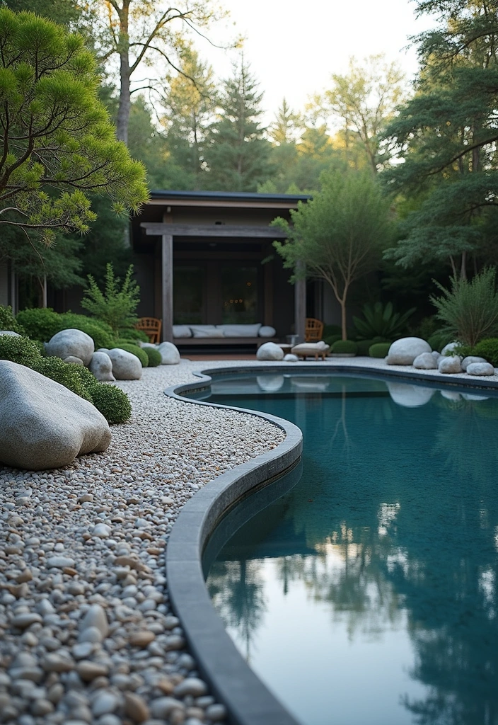 22 Stunning Above Ground Pool Ideas for Your Backyard Oasis - 5. Minimalist Zen Garden