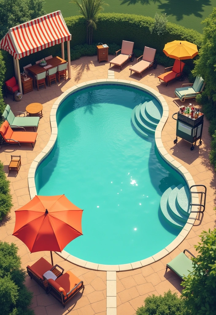 22 Stunning Above Ground Pool Ideas for Your Backyard Oasis - 7. Vintage Charm with Retro Decor