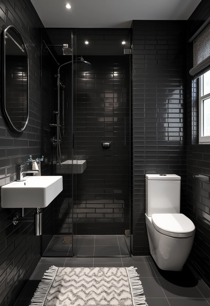 22 Water Closet Ideas for Stylish Small Spaces - 11. Monochrome Magic