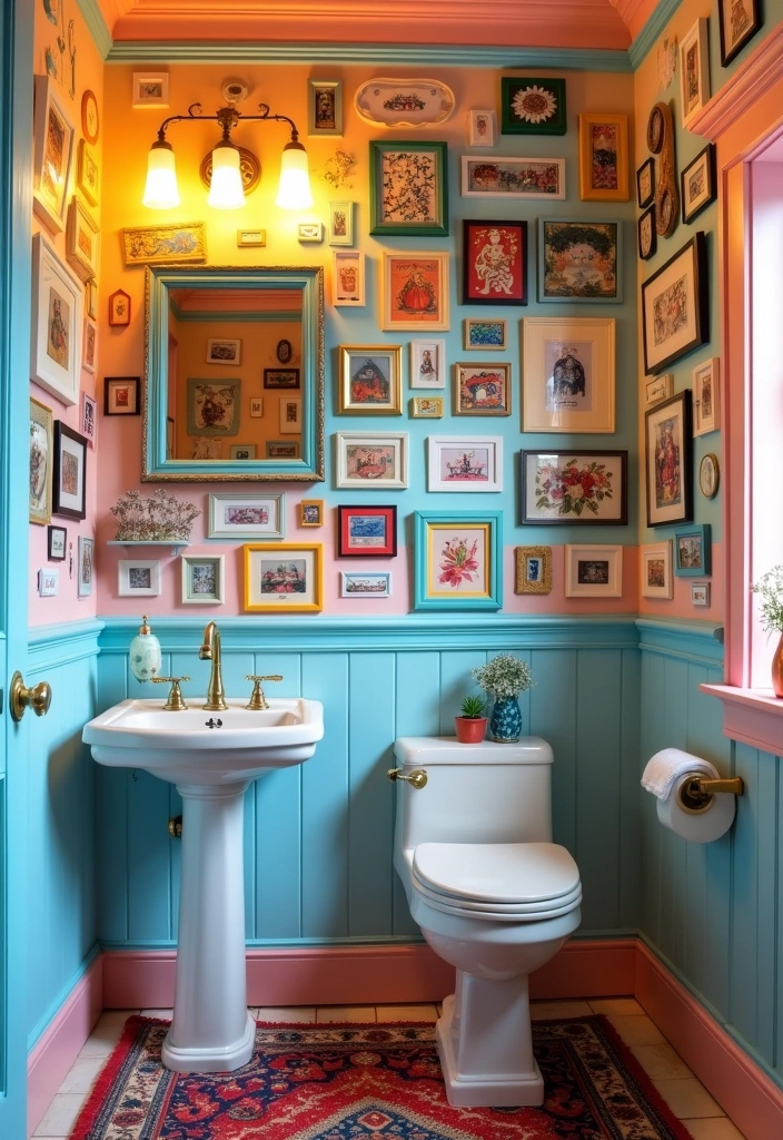 22 Water Closet Ideas for Stylish Small Spaces - 13. Artistic Expression