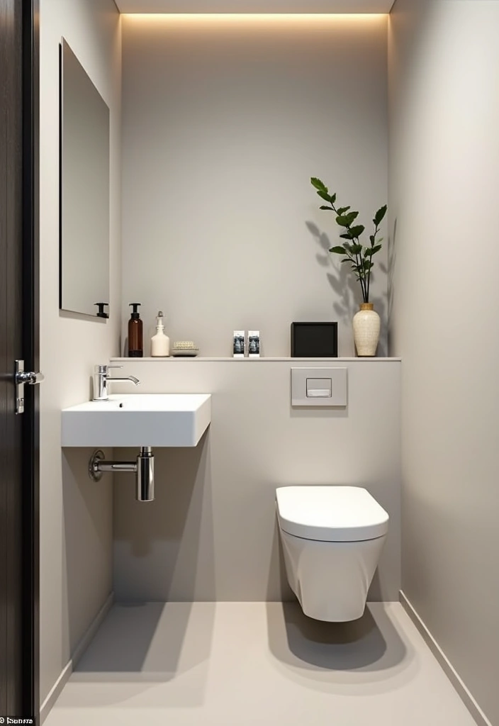 22 Water Closet Ideas for Stylish Small Spaces - 18. Floating Fixtures