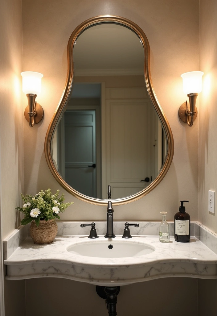 22 Water Closet Ideas for Stylish Small Spaces - 20. Statement Mirrors