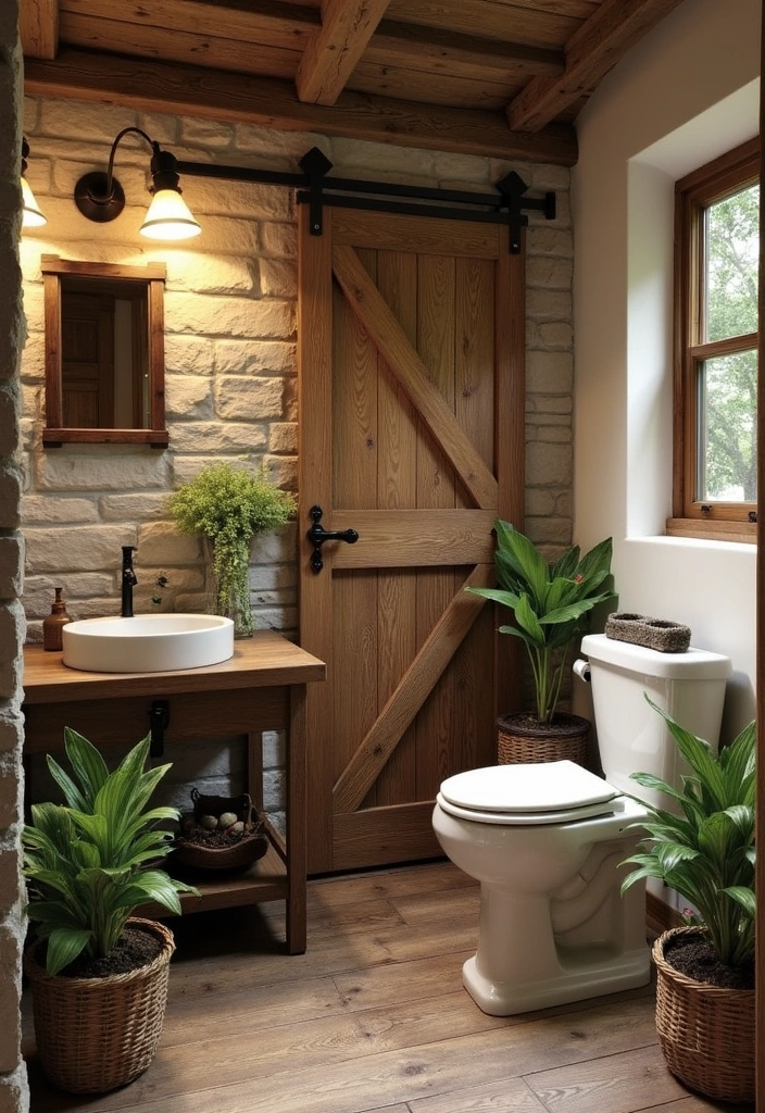 22 Water Closet Ideas for Stylish Small Spaces - 3. Rustic Retreat