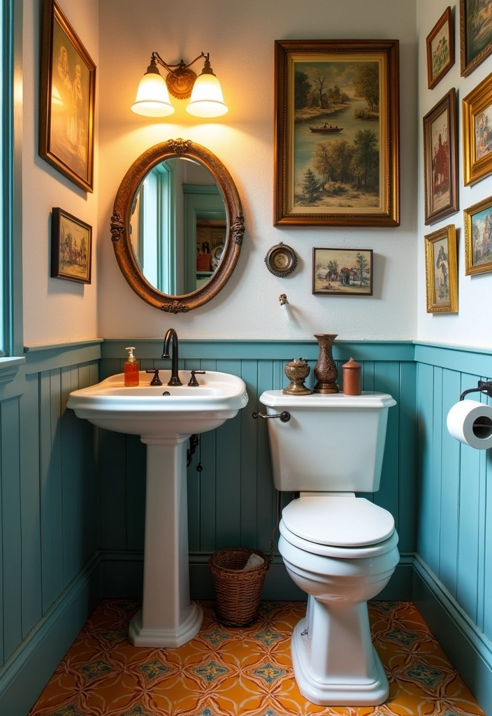 22 Water Closet Ideas for Stylish Small Spaces - 7. Eclectic Elegance