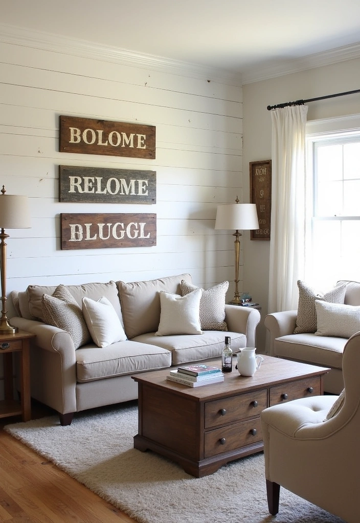 22 Western Living Room Ranch Style Ideas - 14. Farmhouse Elements