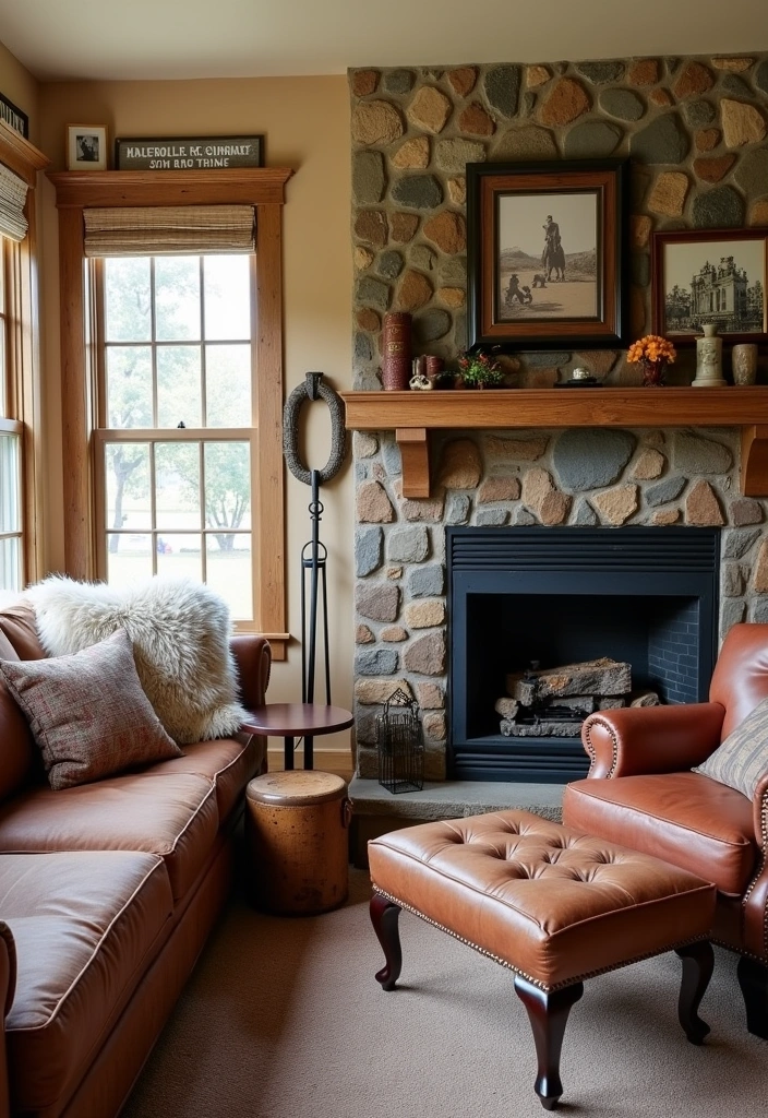 22 Western Living Room Ranch Style Ideas - 15. Personalized Western Touches
