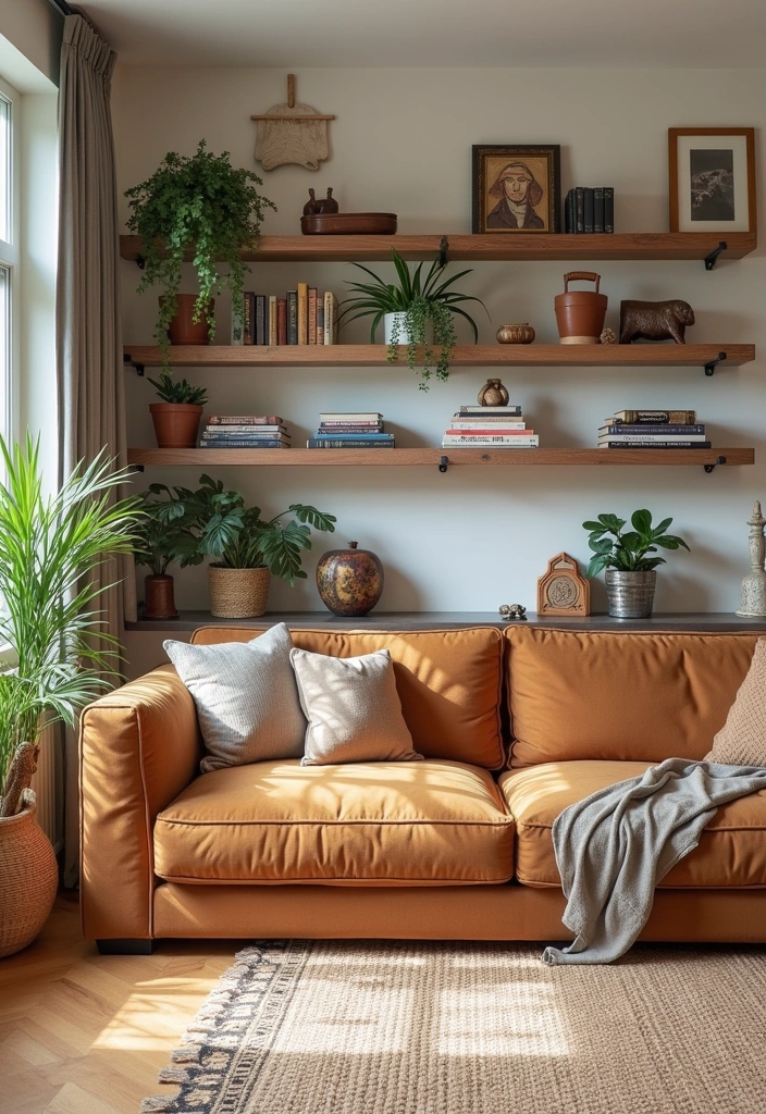 22 Western Living Room Ranch Style Ideas - 18. Open Shelving Displays