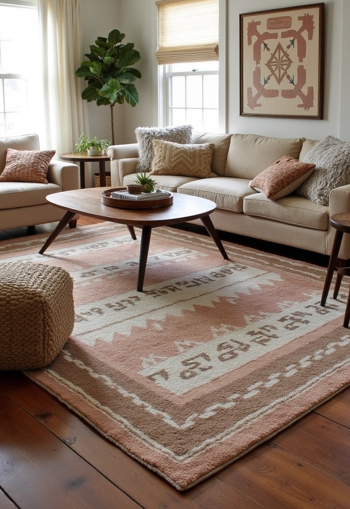 22 Western Living Room Ranch Style Ideas - 5. Cozy Textiles and Rugs
