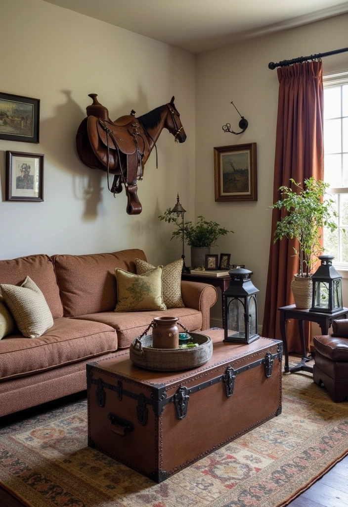 22 Western Living Room Ranch Style Ideas - 7. Vintage Finds and Antiques