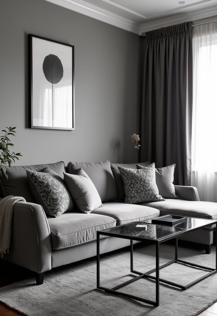 23 Elegant Living Room Design Ideas - 1. Chic Monochrome