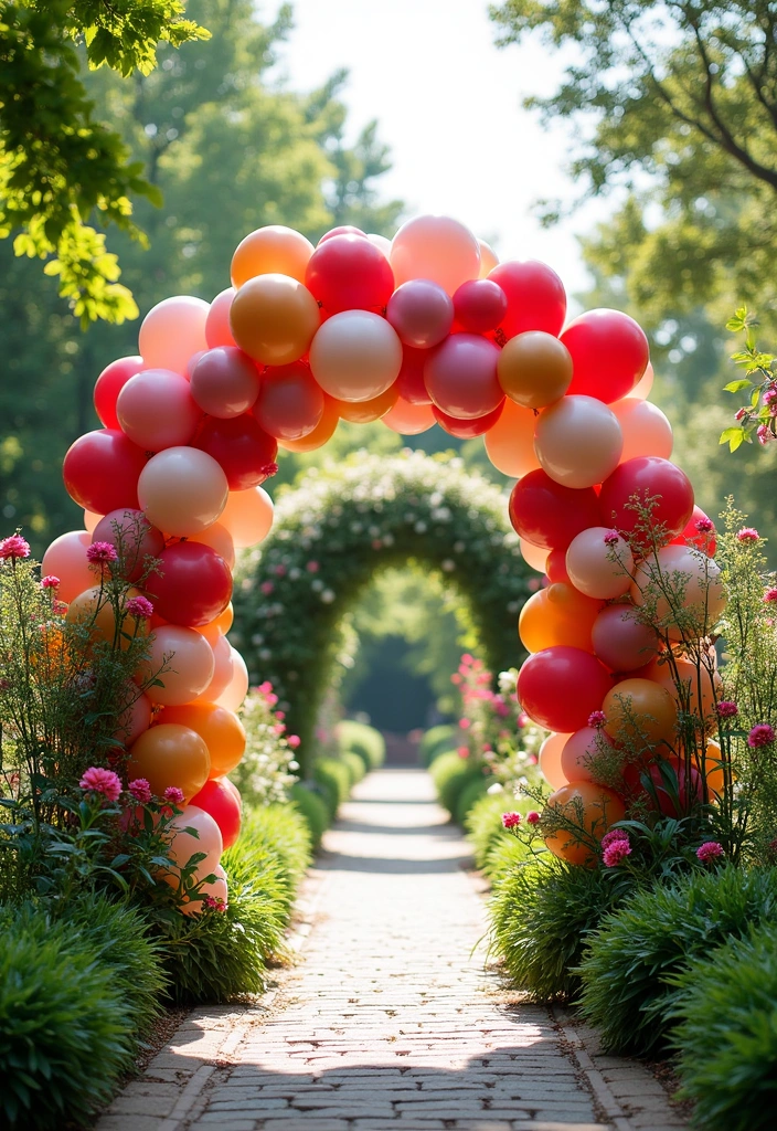 23 Garden Party Decor Ideas - 1. Whimsical Balloon Arches