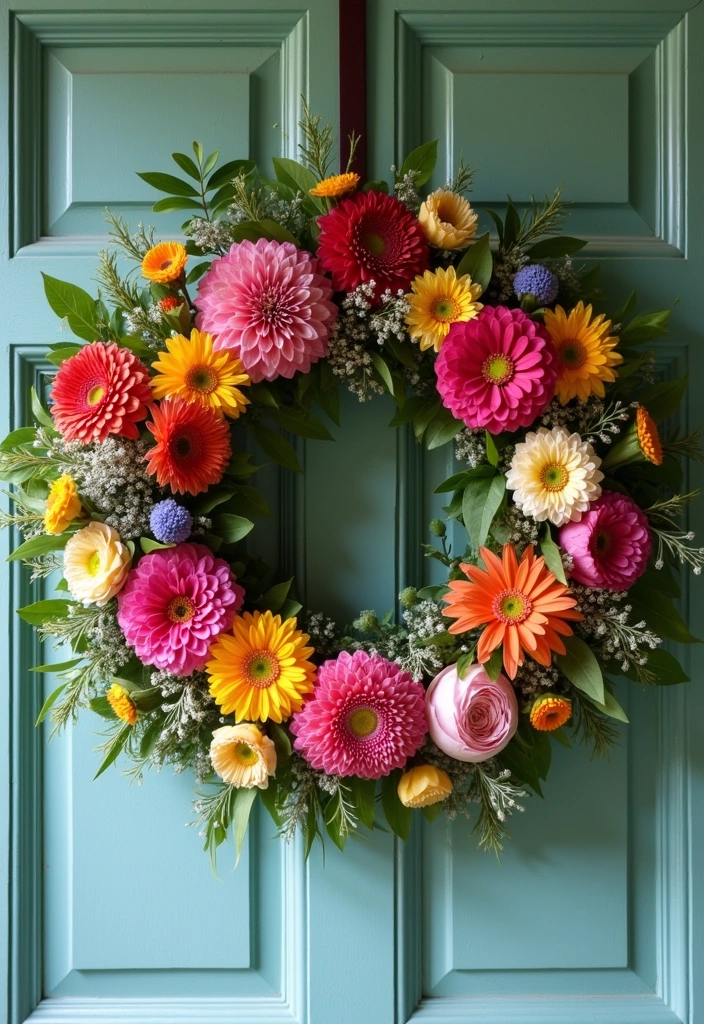 23 Garden Party Decor Ideas - 10. Seasonal Wreaths