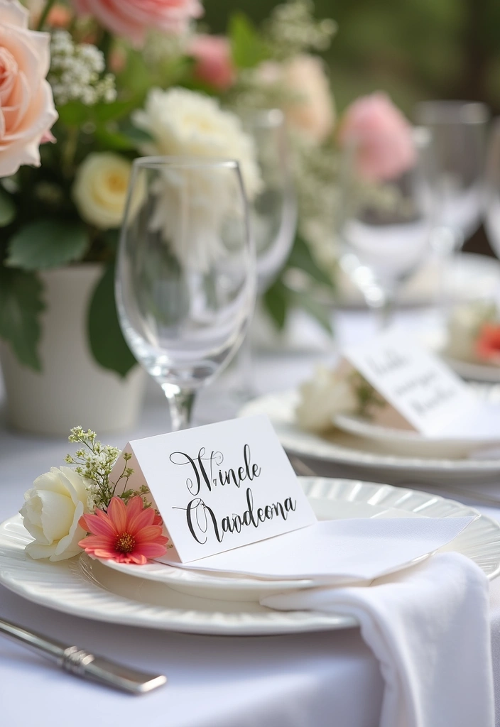 23 Garden Party Decor Ideas - 13. Personalized Place Cards