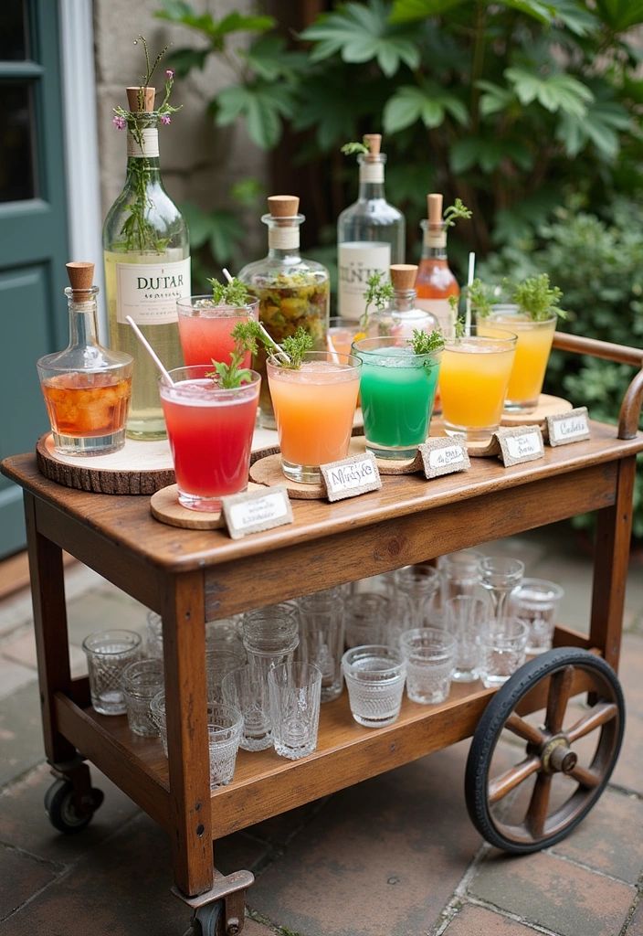 23 Garden Party Decor Ideas - 6. Creative Drink Stations