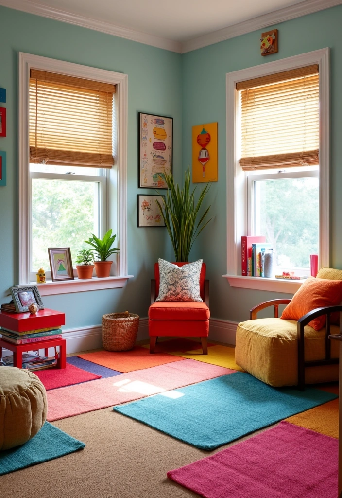 23 Homeschool Room Design Ideas - 5. Colorful Learning Zones