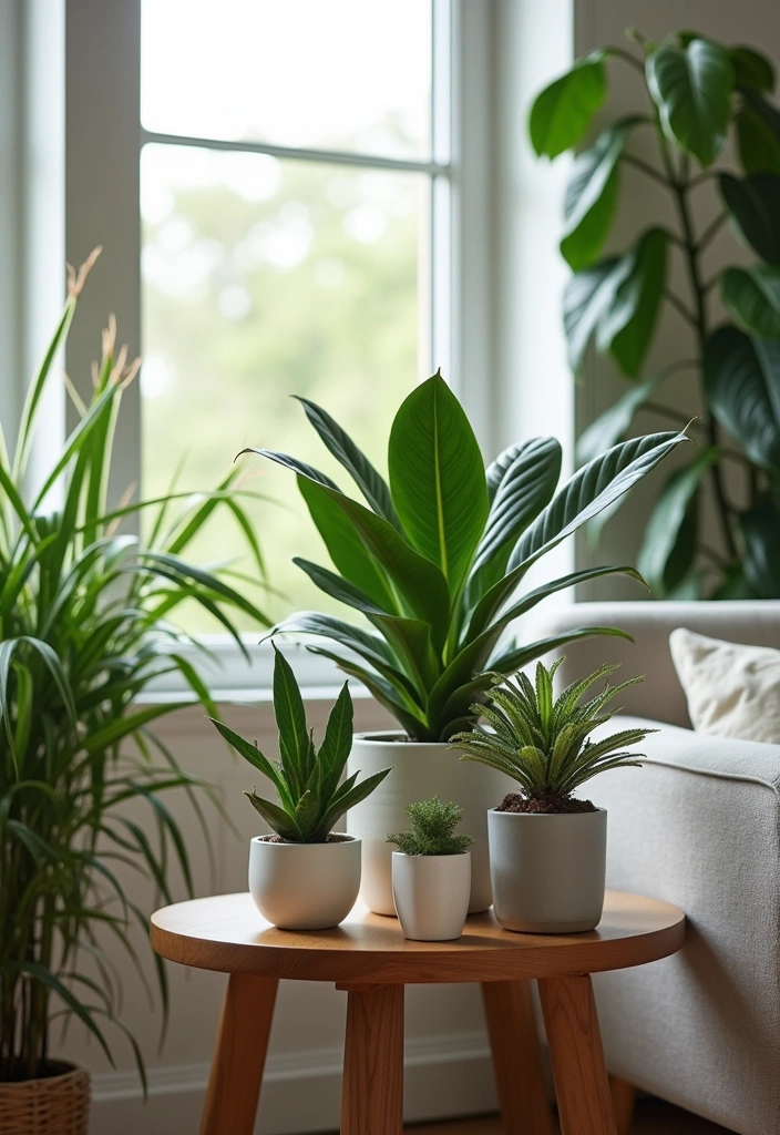 23 Japandi Living Room Design Ideas - 4. Greenery for a Touch of Nature