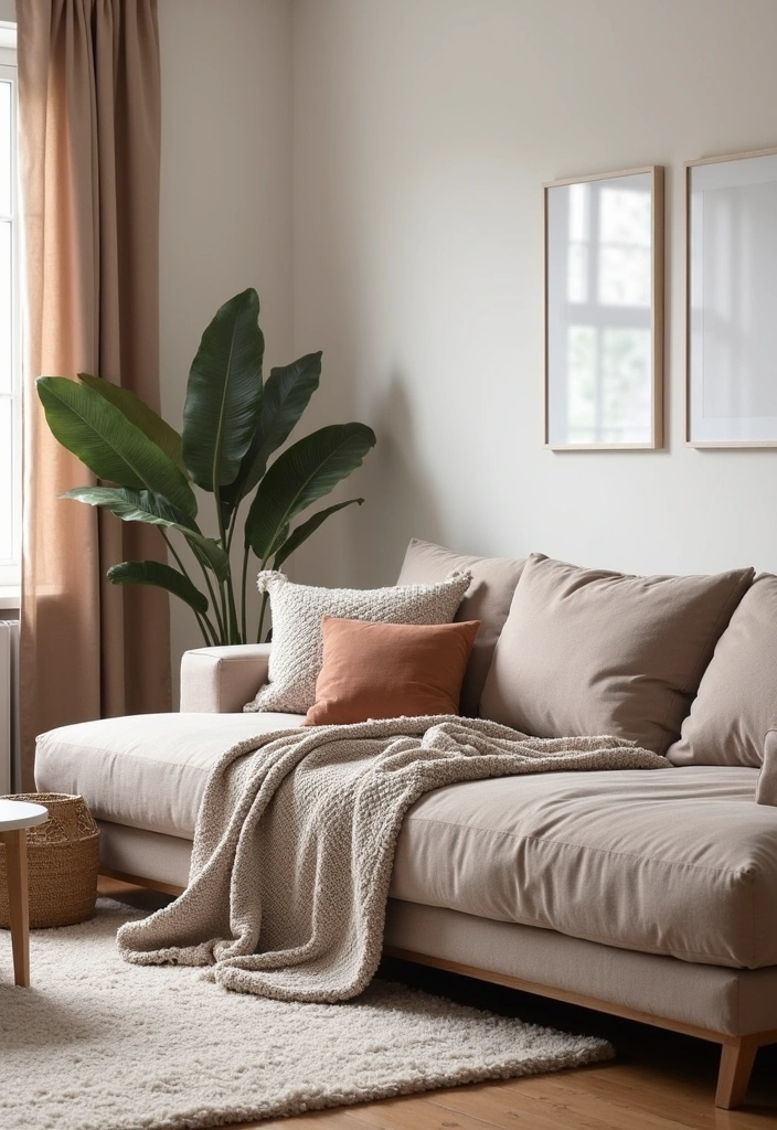 23 Japandi Living Room Design Ideas - 5. Layered Textiles